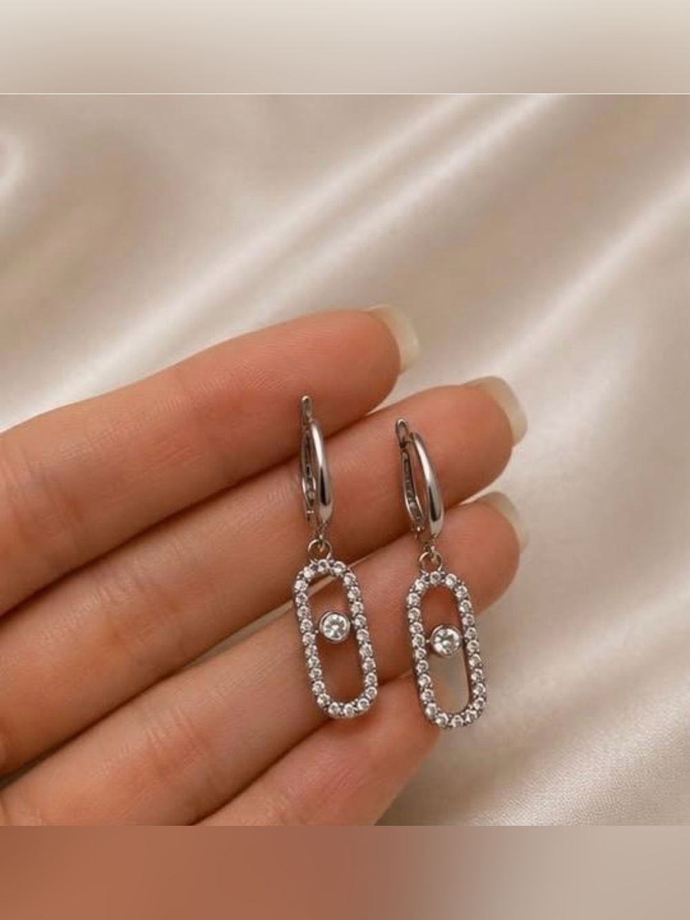 Silver-Tone Crystal Drop Necklace & Earring Set - Picture 5 of 6